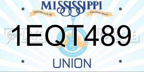 1EQT489 Mississippi License Plate