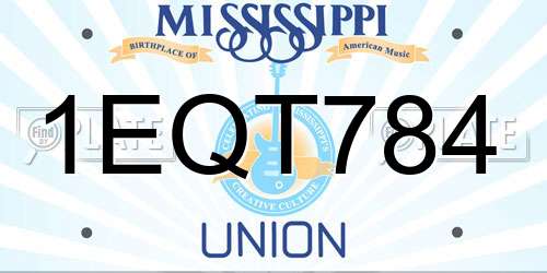 1EQT784 Mississippi License Plate