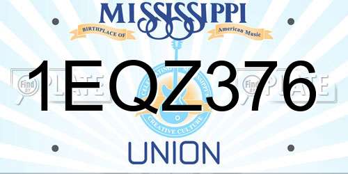 1EQZ376 Mississippi License Plate