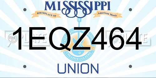 1EQZ464 Mississippi License Plate
