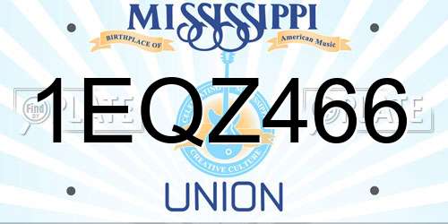 1EQZ466 Mississippi License Plate