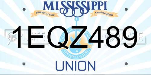1EQZ489 Mississippi License Plate