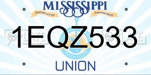 1EQZ533 Mississippi License Plate