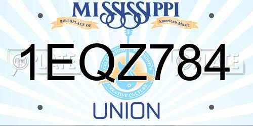 1EQZ784 Mississippi License Plate