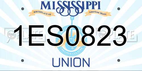 1ES0823 Mississippi License Plate