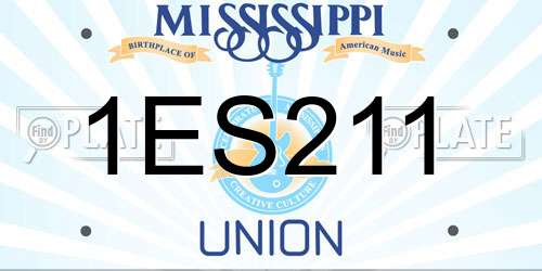 1ES211 Mississippi License Plate