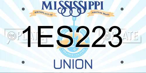 1ES223 Mississippi License Plate
