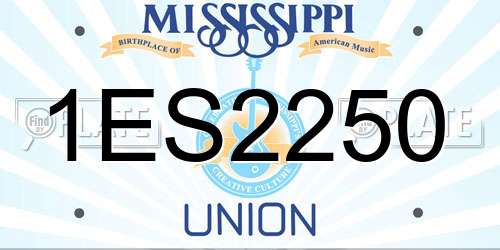 1ES2250 Mississippi License Plate