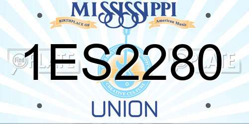 1ES2280 Mississippi License Plate