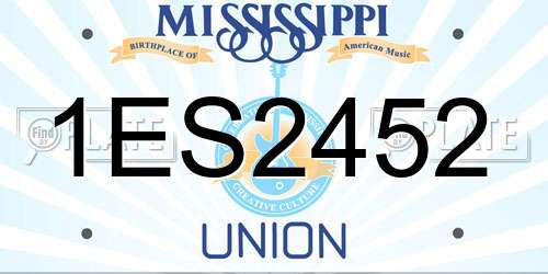 1ES2452 Mississippi License Plate