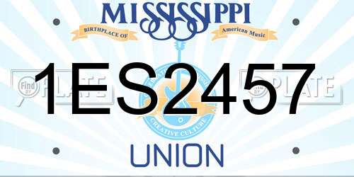 1ES2457 Mississippi License Plate
