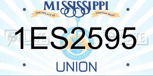 1ES2595 Mississippi License Plate