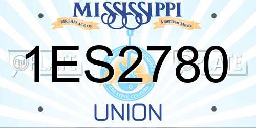 1ES2780 Mississippi License Plate