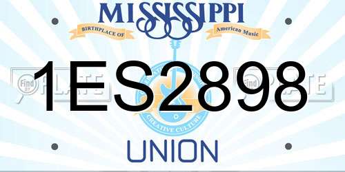 1ES2898 Mississippi License Plate