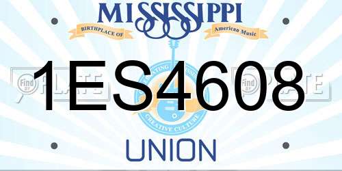 1ES4608 Mississippi License Plate