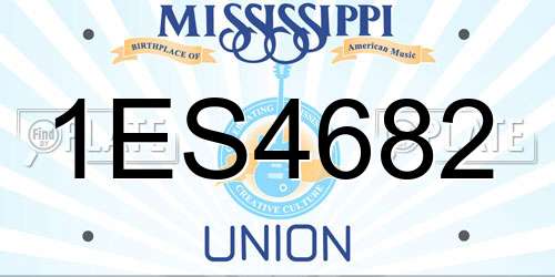 1ES4682 Mississippi License Plate