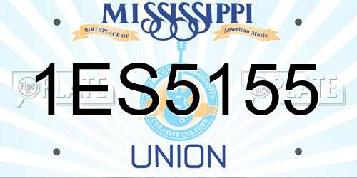 1ES5155 Mississippi License Plate