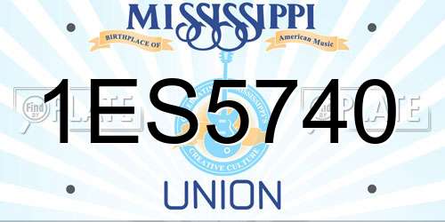 1ES5740 Mississippi License Plate