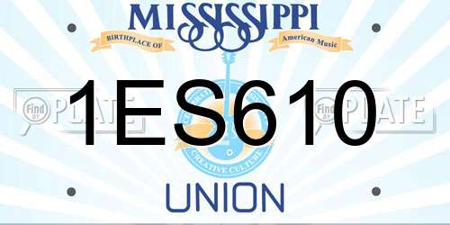 1ES610 Mississippi License Plate