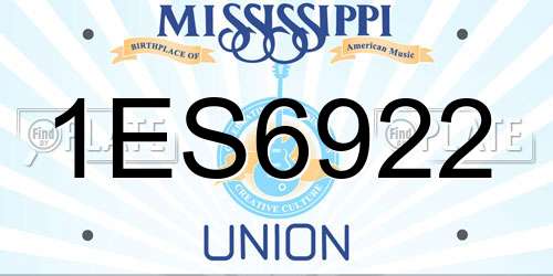 1ES6922 Mississippi License Plate