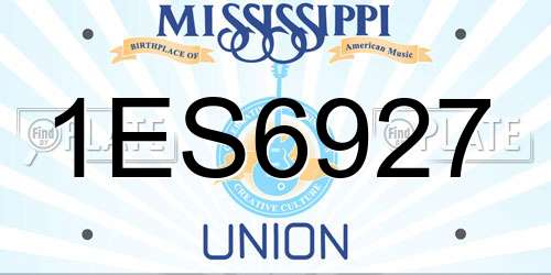 1ES6927 Mississippi License Plate