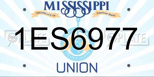 1ES6977 Mississippi License Plate