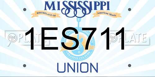 1ES711 Mississippi License Plate