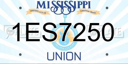 1ES7250 Mississippi License Plate