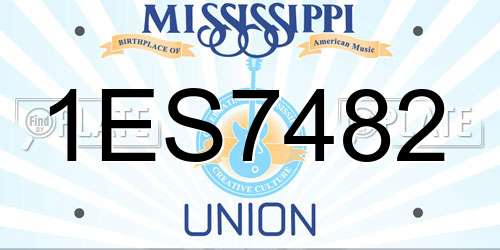1ES7482 Mississippi License Plate