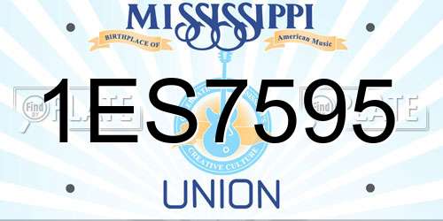 1ES7595 Mississippi License Plate