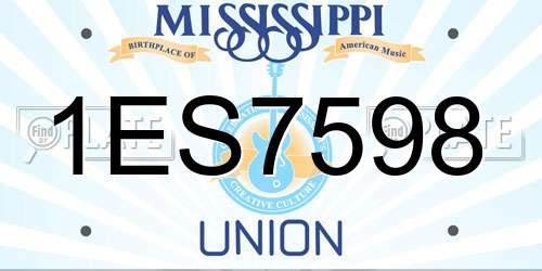 1ES7598 Mississippi License Plate
