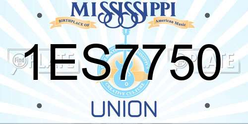 1ES7750 Mississippi License Plate