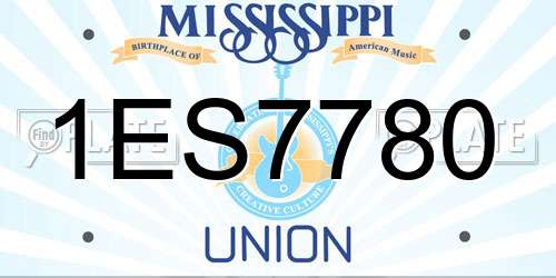 1ES7780 Mississippi License Plate
