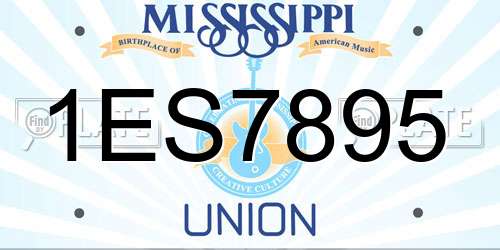 1ES7895 Mississippi License Plate