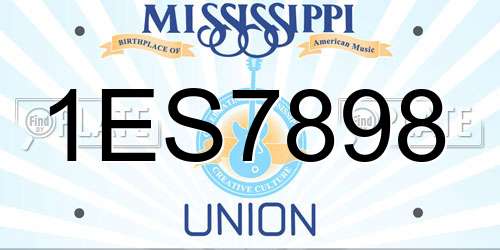 1ES7898 Mississippi License Plate