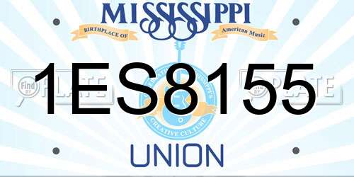 1ES8155 Mississippi License Plate