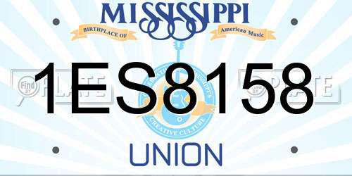 1ES8158 Mississippi License Plate