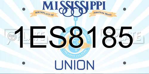 1ES8185 Mississippi License Plate