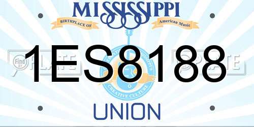 1ES8188 Mississippi License Plate