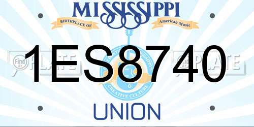 1ES8740 Mississippi License Plate