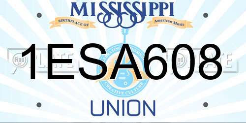 1ESA608 Mississippi License Plate