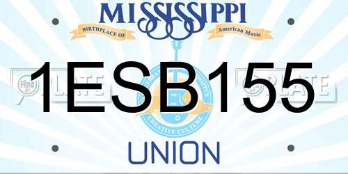 1ESB155 Mississippi License Plate