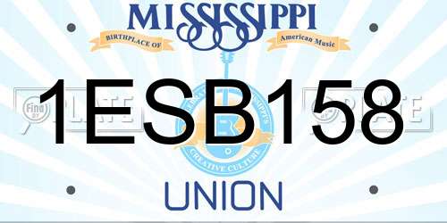 1ESB158 Mississippi License Plate
