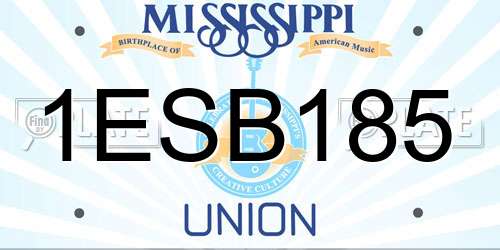 1ESB185 Mississippi License Plate