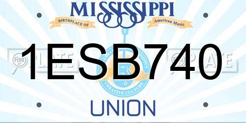 1ESB740 Mississippi License Plate