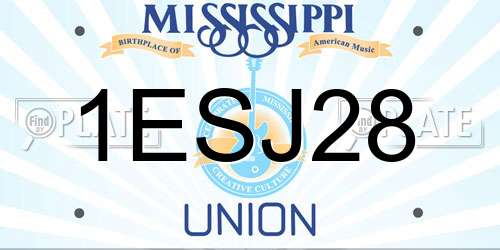 1ESJ28 Mississippi License Plate