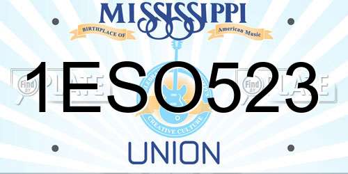 1ESO523 Mississippi License Plate