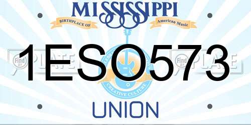 1ESO573 Mississippi License Plate