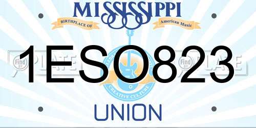 1ESO823 Mississippi License Plate