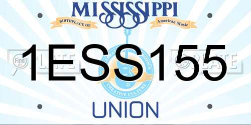 1ESS155 Mississippi License Plate